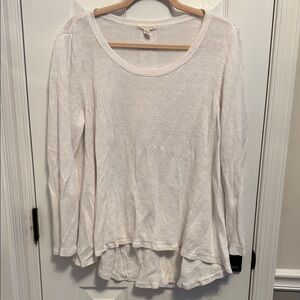 Eileen Fisher White Organic Cotton Sweater Sz XL